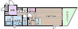 プレサンス心斎橋リベルタ 1Kの間取図画像