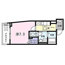 京阪本線 墨染駅 徒歩1分の賃貸アパート 2階1Kの間取り