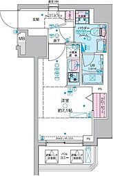 ジェノヴィア三郷駅前 1Ｒ 2階ワンルームの間取り