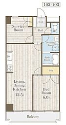 グランドシャトーレ 1SLDKの間取図画像