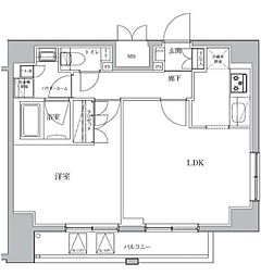 ル・サレーヴ 11階1LDKの間取り