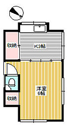 寿荘 1階1Kの間取り