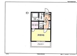 スカイハイツ 1Kの間取図画像