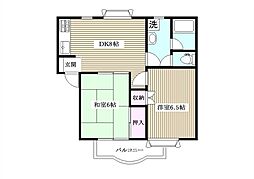 サンハイツ 103 1階2DKの間取り