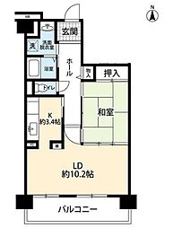 コーポレート船堀 11階1LDKの間取り