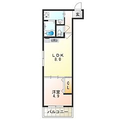 フジパレス長居3番館 1LDKの間取図画像