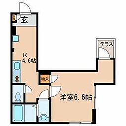 ＭＡＮＡＫ 1階1DKの間取り