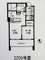 パークコート麻布十番ザ・タワー 1LDKの間取図画像