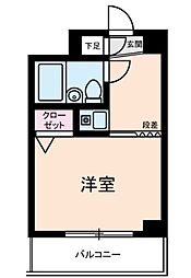 ホンマチドリームユーハイム 4階ワンルームの間取り