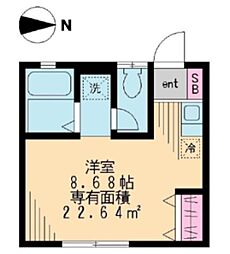 サンアーバン町屋 ワンルームの間取図画像
