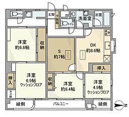 シティ・フィールド上野ナンバー・1 10階4SDKの間取り