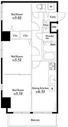 JR総武線 平井駅 徒歩2分の賃貸マンション 11階3DKの間取り