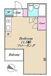 アメニティヴィレッジ所沢 3階ワンルームの間取り