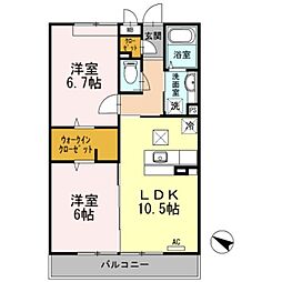 メゾン さくら 102 1階2LDKの間取り