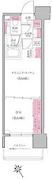 レジディア門前仲町プレイス 7階1DKの間取り