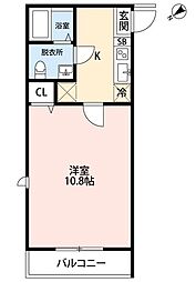 レガーロ藤崎 1Kの間取図画像