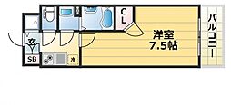 神戸高速東西線 高速神戸駅 徒歩4分の賃貸マンション 9階1Kの間取り