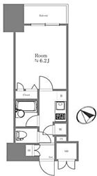 東京蒲田スクエアタワー 1Kの間取図画像