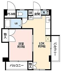 パルドモラール 6階1LDKの間取り