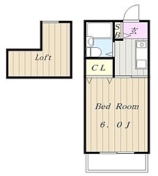 ピアタウン 1階1Kの間取り