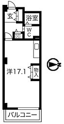 アクティ目黒駅前1号棟 1Kの間取図画像