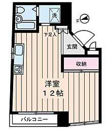 高松ハイム ワンルームの間取図画像
