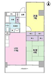 第2吉野ビル 2LDKの間取図画像