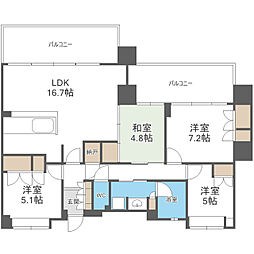 ザ・パークハウス愛宕 4LDKの間取図画像