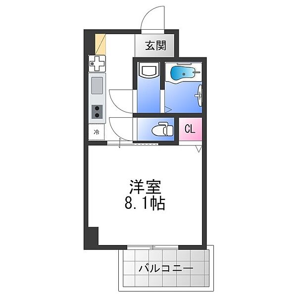 GLUCK MAISON S-SHINFUKAE XIII ｜大阪府東大阪市足代北１丁目(賃貸マンション1K・4階・26.84㎡)の写真 その2