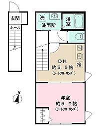 アイランド ヴィレッジ八千代 1DKの間取図画像