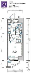 XEBEC両国 1Kの間取図画像