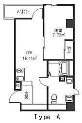 グレースヒル曙 4階1LDKの間取り