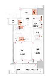 ハーモニーレジデンス山手大塚ザ・ガーデン 9階1DKの間取り