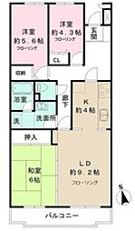 船橋夏見レジデンス 3LDKの間取図画像