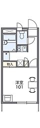 レオパレスグレイス豊栄 1Kの間取図画像