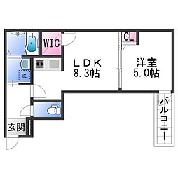 フジパレス和歌山駅南1番館 1LDKの間取図画像