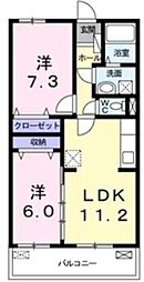 ザ・レジデンス・イレスト 2LDKの間取図画像