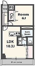 ニックハイムお花茶屋 1LDKの間取図画像