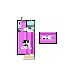 ムーンシャトル ワンルームの間取図画像