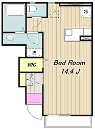 コートヤード・C ワンルームの間取図画像