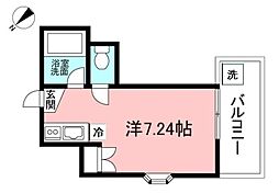 コーポ深大寺 1階ワンルームの間取り