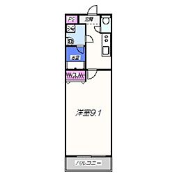 フジパレス南清水町2番館 1Kの間取図画像