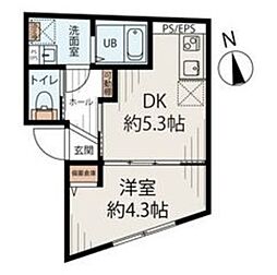 コンフォートわせだ 3階1DKの間取り