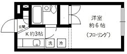 西新宿フラット A 2階ワンルームの間取り