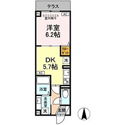 ルリアン北小岩3 1DKの間取図画像
