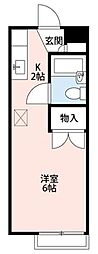 メゾフラット善行 ワンルームの間取図画像