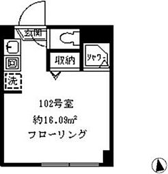 プレシャスイージス 1階ワンルームの間取り