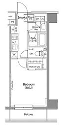 ザ・パークハビオ神楽坂香月 5階1Kの間取り