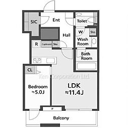 三田ガーデンヒルズ　ノースヒル 6階1LDKの間取り