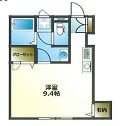 JR横浜線 片倉駅 徒歩10分の賃貸アパート 1階ワンルームの間取り